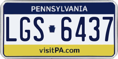 PA license plate LGS6437