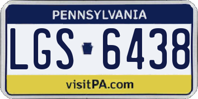 PA license plate LGS6438