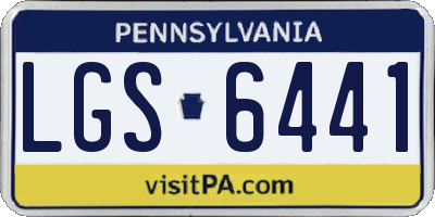PA license plate LGS6441