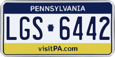 PA license plate LGS6442