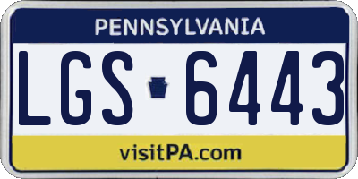 PA license plate LGS6443