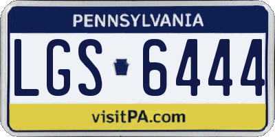 PA license plate LGS6444