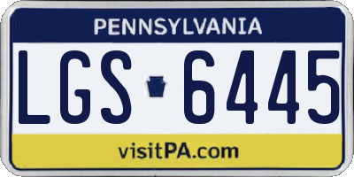 PA license plate LGS6445