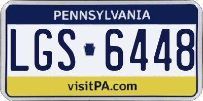 PA license plate LGS6448