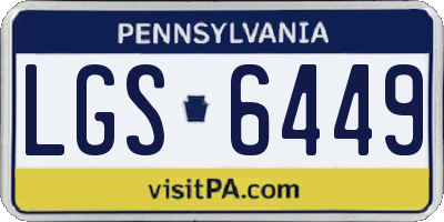 PA license plate LGS6449