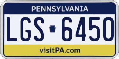 PA license plate LGS6450
