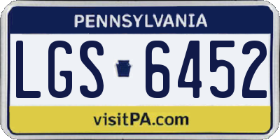 PA license plate LGS6452