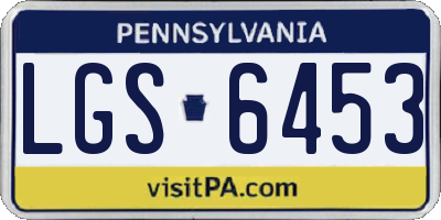 PA license plate LGS6453