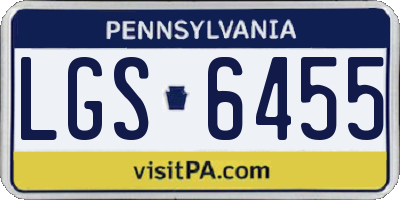 PA license plate LGS6455