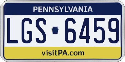 PA license plate LGS6459