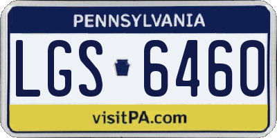 PA license plate LGS6460