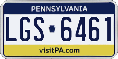 PA license plate LGS6461