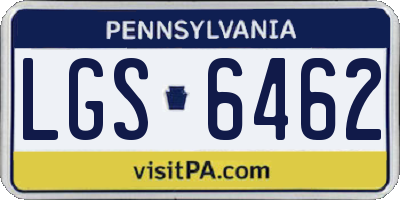 PA license plate LGS6462