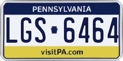 PA license plate LGS6464