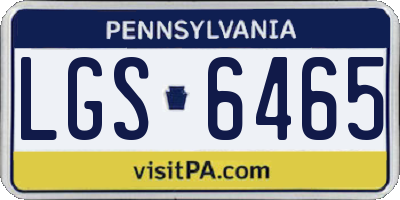 PA license plate LGS6465
