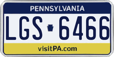 PA license plate LGS6466