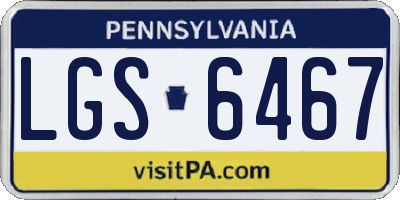 PA license plate LGS6467