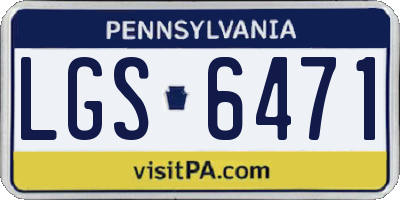 PA license plate LGS6471