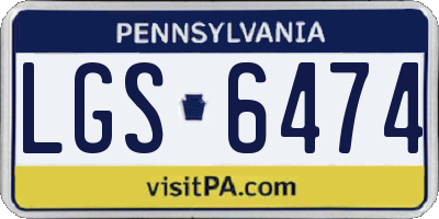 PA license plate LGS6474