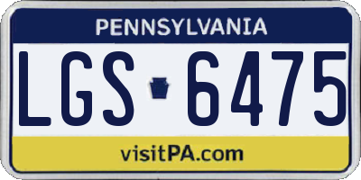 PA license plate LGS6475