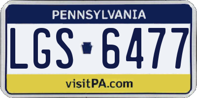 PA license plate LGS6477