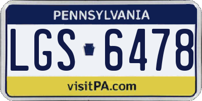 PA license plate LGS6478