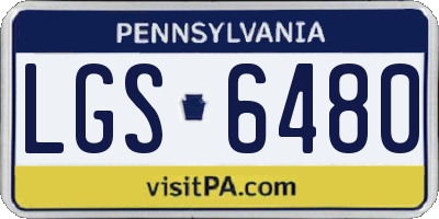 PA license plate LGS6480