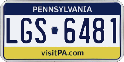 PA license plate LGS6481