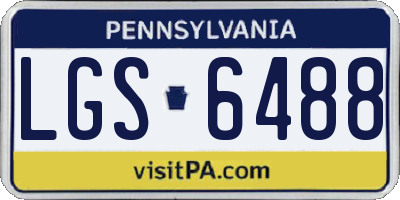 PA license plate LGS6488