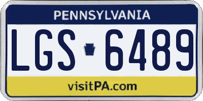 PA license plate LGS6489
