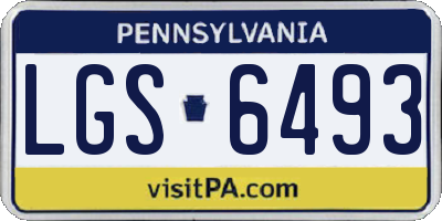 PA license plate LGS6493