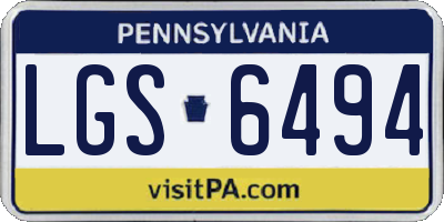 PA license plate LGS6494