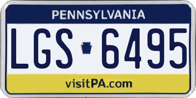 PA license plate LGS6495