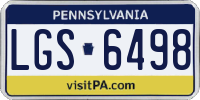 PA license plate LGS6498