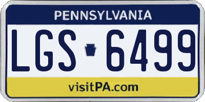 PA license plate LGS6499