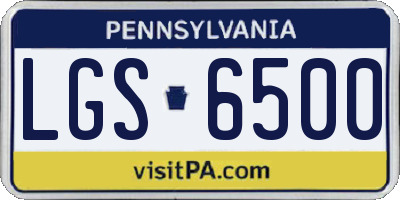 PA license plate LGS6500