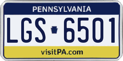 PA license plate LGS6501