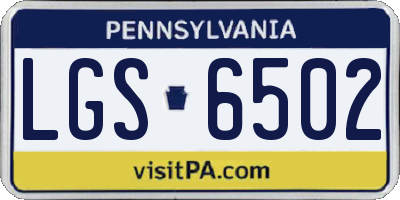 PA license plate LGS6502