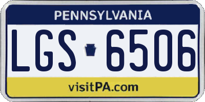 PA license plate LGS6506
