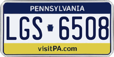 PA license plate LGS6508