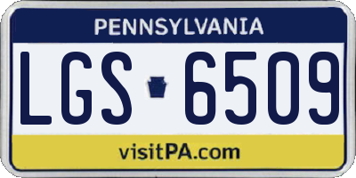 PA license plate LGS6509