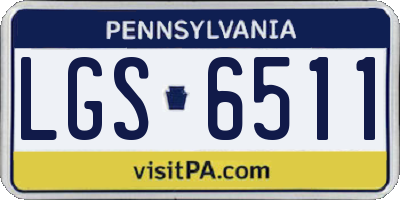 PA license plate LGS6511