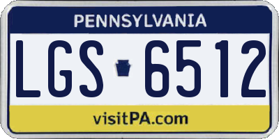 PA license plate LGS6512