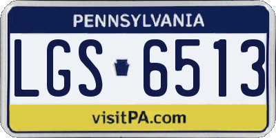 PA license plate LGS6513