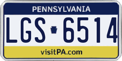 PA license plate LGS6514