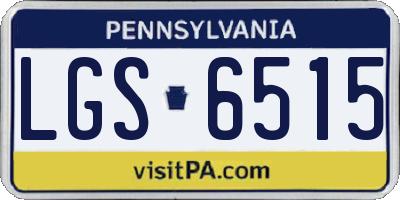 PA license plate LGS6515