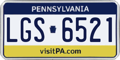 PA license plate LGS6521