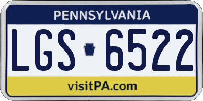 PA license plate LGS6522