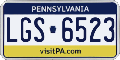 PA license plate LGS6523