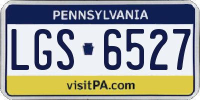 PA license plate LGS6527
